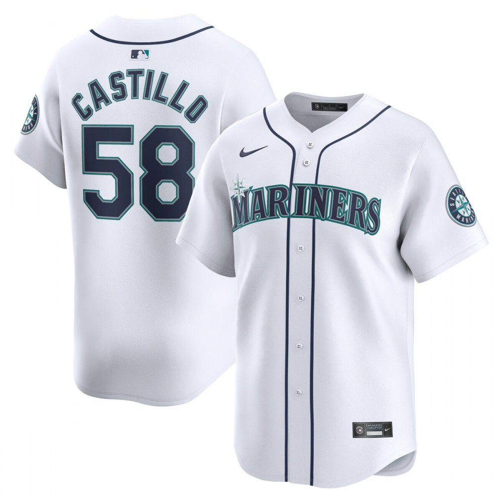 Luis Castillo Seattle Mariners Home Limited Player Jersey - White-Pro Kit Vault | Brand New 26/27 Sports Jerseys